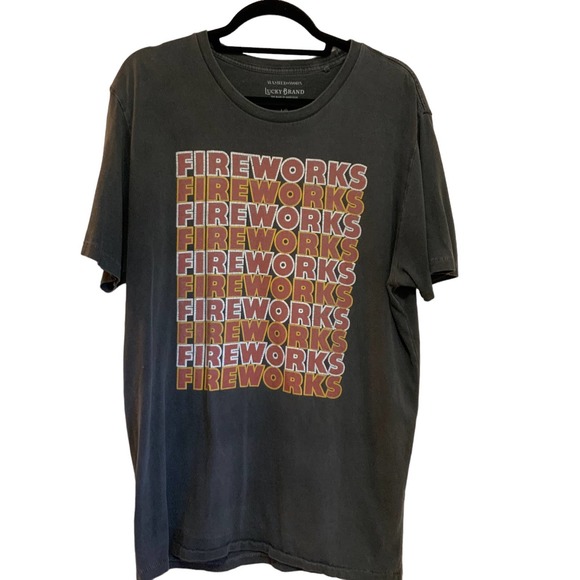 Lucky Brand Other - Lucky Brand Men's Washed Worn Grey Black Fireworks Pyro Single Stitch T-Shirt L
